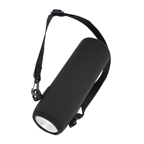 BOROCO Water Bottle Holder Thermal Neoprene Sleeve Scald Proof Case Cover With Adjustable Strap For Outdoor Sports Hiking Camping Travel Gym Work Black Grey Blue Pink 8x24cm (Black) — view 5