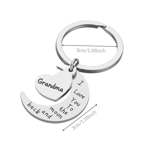 Xyvvol Grandma Birthday Gifts,''I Love You to The Moon and Back ''Stainless Steel Kering,Grandma Gifts for Birthday Chirstmas Mothers Day,Nanny Nana Nan Granny Nanna Gift — view 2