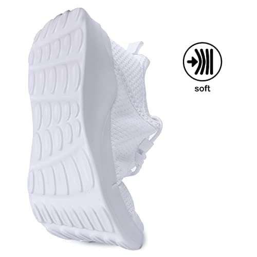 FUJEAK Women Shoes Trainers Running Walking Slip on Women Gym Comfortable Shoes Fitness Outdoor Sports Jogging Sneakers Casual Mesh Lightweight Breathable White Size 5.5 UK — view 6