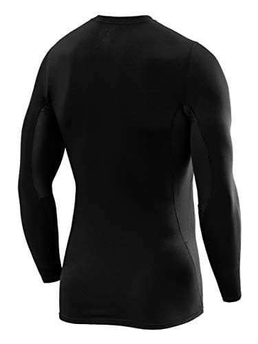 TCA Men's SuperThermal Compression Base Layer Top Long Sleeve Thermal Under Shirt - Black Stealth, S — view 3