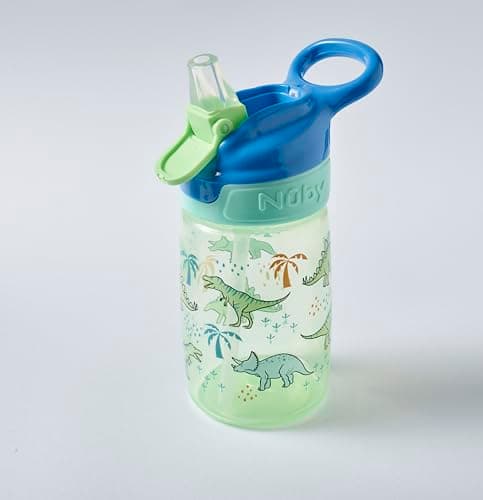 Nuby Incredible Gulp Water Bottle, 2-Pack, 360ml, 18M+, Jurassic — view 5