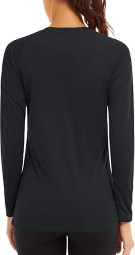 TACVASEN Womens Running Top Long Sleeve T Shirt UV Tops Summer Sun Protection Shirt UPF Walking Shirt Outdoor Work T-Shirt Lightweight Base Layer Black — view 2