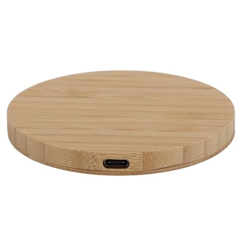 Akozon 15W Fast Bamboo Wireless Charger, 8MM Transmission Distance, Stylish Wooden Charging Station for Compatible Devices - Supports 5V3A, 9V2A, 12V1.5A Outputs — view 2