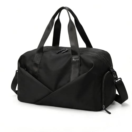 Viiotu Gym Bag with Shoe Compartment, Durable Gym Duffel Bag for Men Women, Large Travel Bag with Wet-Dry Separation, Overnight Weekend Bag for Sports Travel (Black)