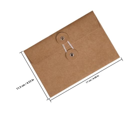 20pcs Reusable Kraft Paper Filing Envelopes with String Closure Brown — view 2