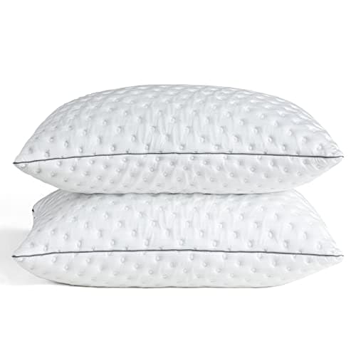 BedStory Pillows Pack of 2 - Shredded Memory Foam Pillow for Neck and Shoulder Pain Relief, Hypoallergenic and Cooling Bed Pillow - 50x75 cm, 1 Pair