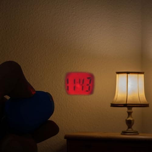 Ipetboom Clock and Mini or Digital for Projection Portable Creative LED Time Date Projector with Blue Plastic Case Stylish Compact Design Bedroom or Travel — view 4