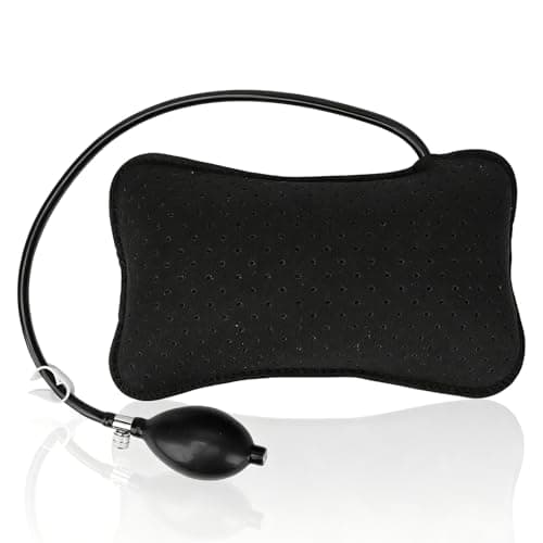 Agatige Inflatable Lumbar Support Pillow, Portable Adjustable Lumbar Pillow for Office Chair Low Back Support Pillow with Pump Back Pillow for Rest, Sleeping, Travel