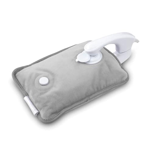 Carmen Rechargeable Hot Water Bottle, Soft Touch Fleece Cover, Hand Warmer, Automatic Temperature Control, Grey, H x 17cm W x 24cm, C85043GRY — view 2