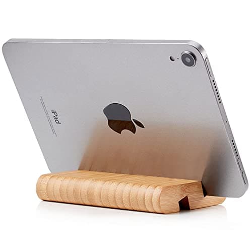 FadyDail Bamboo Tablet Stand Wooden Mobile Phone Stand for Desktop, Wood Tablet Holder Desk Cell Phone Holder Mobile Stand for iPad Tablets and All Phones (Large Size) — view 5