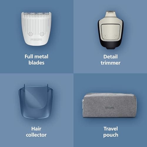 Philips Beard Trimmer 5000 Series - Self-Sharpening Metal Blades, 40 Lock-in Settings, BeardSense Technology, Hair Collector, 100% Waterproof, Travel Pouch, Model BT5765/15 — view 4