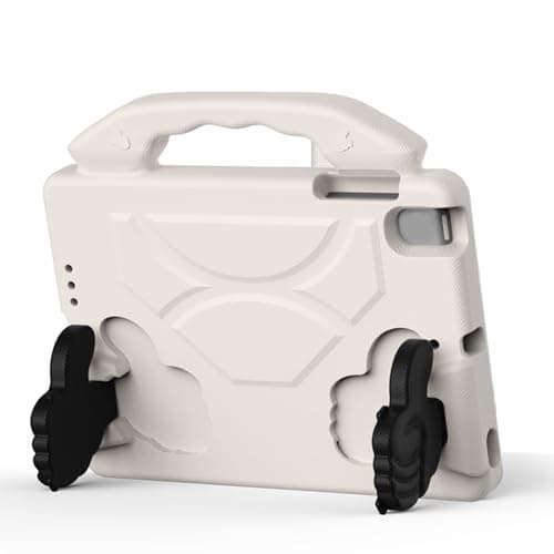 Ejoyous Protective Case EVA Shockproof Tablet Case with 90 Degree Rotatable Grip Stand for Mini 1 2 3 4 5 7.9 Inch for Kids Students Travel Learning (Cream White) — view 2