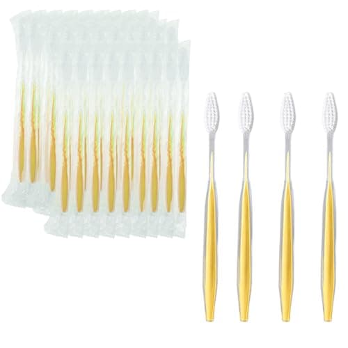 Disposable Toothbrushes Multipack, 50 Pack Toothbrush Multipack Set, Yellow