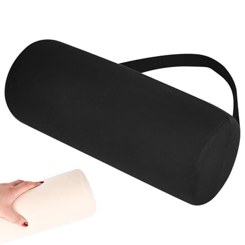 Trendecor Lumbar Roll Lumbar Support Cushion 11 Inch Adjustable Round Lumbar Pillow with Removable Washable Cotton Cover Lumbar Support Pillow for Office Chair Car Couch Black
