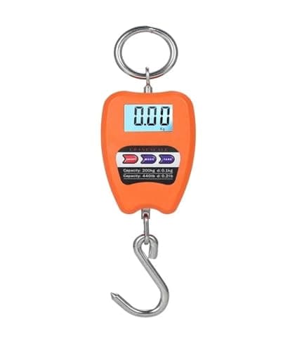 200KG Digital Crane Scales Industrial Hanging Scale Heavy Duty Hook Handheld Stainless Steel Electronic Weighing for Construction, Factory(Orange)