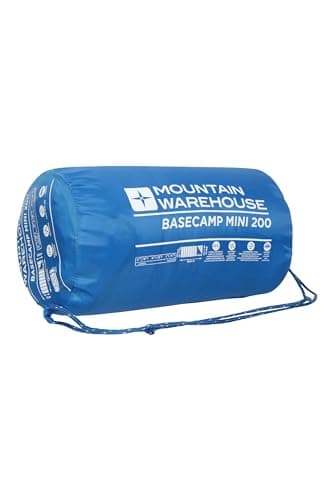 Mountain Warehouse Basecamp 200 Mini Sleeping Bag - 2 Season, 160 * 65cm, Insulated Kids Travel Sleep Essential - For Spring Summer, Camping & Travel Blue — view 5