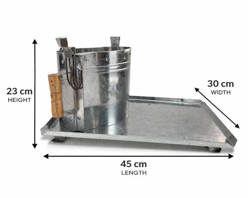 Housetronics Iron Chulha Heavy Duty Portable Camping Sigdi Stove - Charcoal & Wood Burning Stove with Handle for Home, Trekking & Picnic (D30 x H23 x L45 cm) — view 6