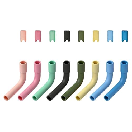 YIGZYCN 8 Pack Silicone Straw Heat Protectors Tongue Burn Ideal for Hot Drinks Winter Use Portable Silicone Straw Guards Easy Carry Travel Camping — view 3