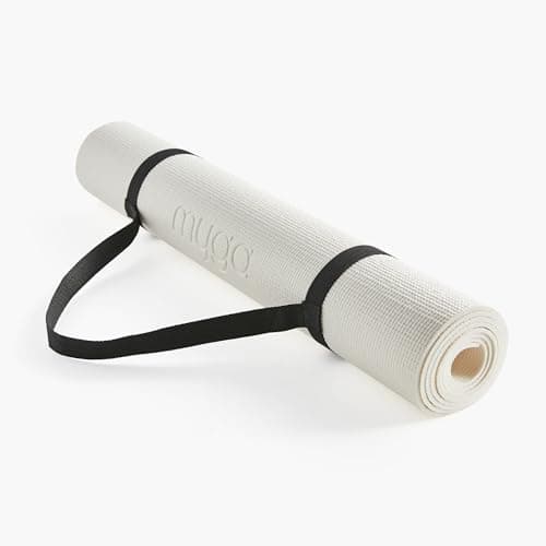 Myga Yoga Mat with Carry Strap – Non-Slip, Lightweight & Durable Exercise Mat for Yoga, Pilates & Fitness – Sweat-Resistant & Easy to Clean – 173cm x 61cm x 4mm – Cream — view 3