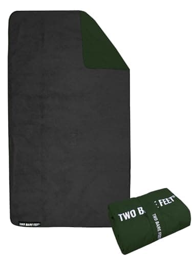 Two Bare Feet Sherpa Lined Waterproof Beach Travel Blanket – Warm, Cozy, Windproof Outdoor Blanket for Camping, Picnics, Hiking & Beach Days – Portable & Lightweight (Forest/Charcoal, 145cm x 80cm) — view 2