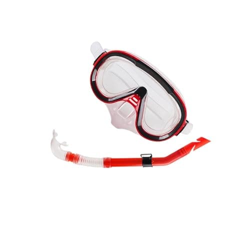 RCGOFOLLOW Wide View Diving Mask Snorkel Gear Snorkel Set Adults Swimming Goggles Reliable Performance Underwater Adventure Set Adults Snorkeling Gear Diving Goggles, Red Clear, 18.5x20.5x7cm — view 4