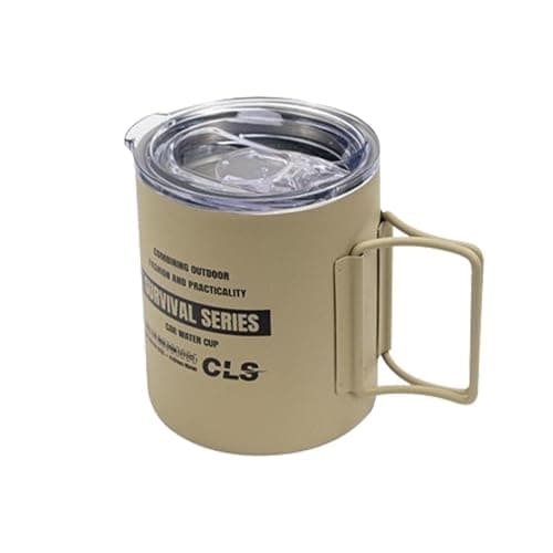 KIOALXZ Double Wall Insulated Coffee Cup Travel Mug with,Khaki,7.9x9cm — view 5