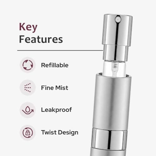 Toureal Travel Perfume Atomiser Refillable, 8ml Atomiser Spray Bottle,White — view 5
