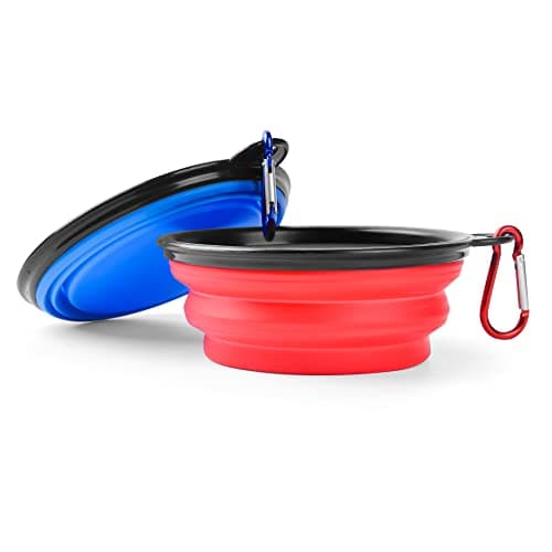 Collapsible Travel Silicone Dog Cat Bowl Portable Pet Food Water Bowl, Feeding trough Portable Drinking Water Drinker with Water Hook, Easy to Carry, Save Space