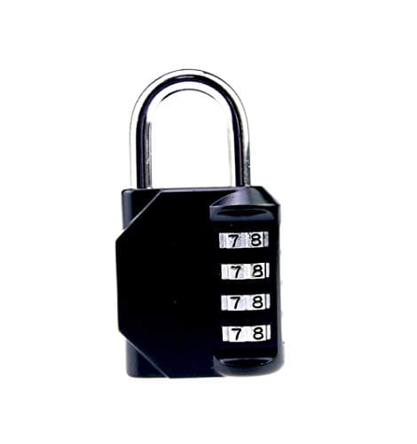 Four Sets of Combination Locks, Travel Fitness Anti-Theft Combination Locks, Combination Locks, Padlocks-Black