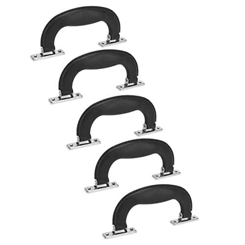 5 Pack Vintage Luggage Handles Sturdy Iron Plastic Ergonomic Replacement Pulls with Screws for Suitcases Tool Boxes Cabinets