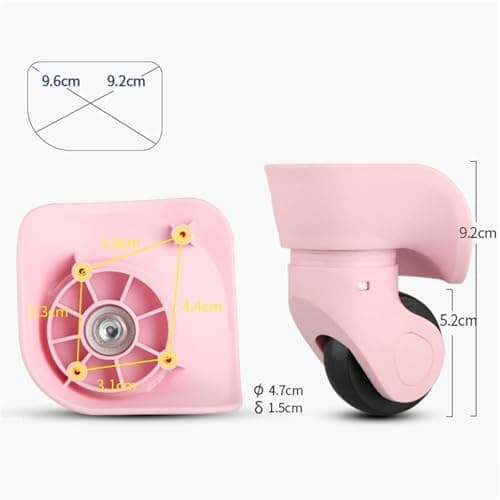 1set Luggage Wheel Suitcase Replacement Wheels Repair DIY Accessories Trolley Rotating for Suitcase Repair(Pink S) — view 2