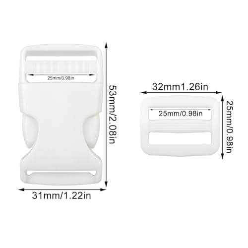 YunBey 12Pcs Buckle Clips with Tri-Glide Slides, Quick Release — view 2