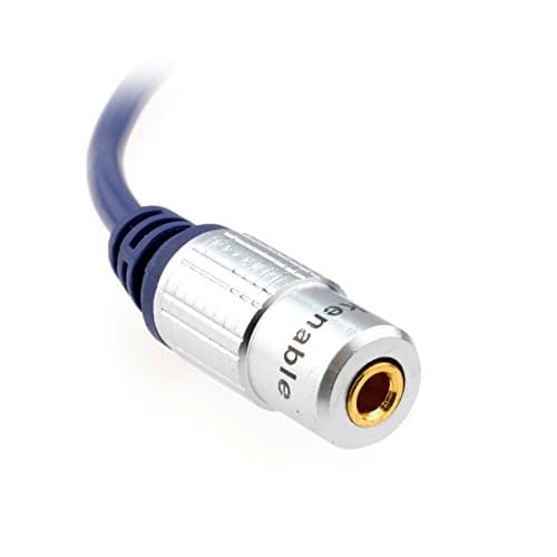 kenable Pure Right Angle 3.5mm Headphone Extension Cable Male to Female Stereo Jack 90 Degree Adapter Dark Blue 0.5m — view 2