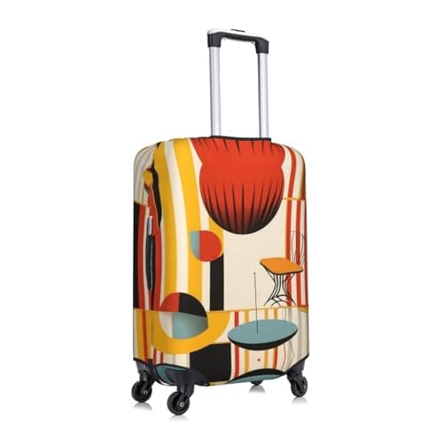 HCVXBSA Elastic Washable Suitcase Protector Cover Luggage Cover with Linen Oil Painting Fit 18-32 Inch Suitcase Travel Accessories, Black, XL — view 5