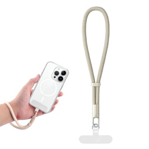 Phone Wrist Strap,Anti Theft Phone Chain,Safety Lanyard for Pho/ne,Adjustable Ph/one Strap Wrist,Cellphone Lanyard with Tether Tab,Anti Lost Bracelet Hand Strap for Ph/ones Case Cameras Keys（BEIGE）