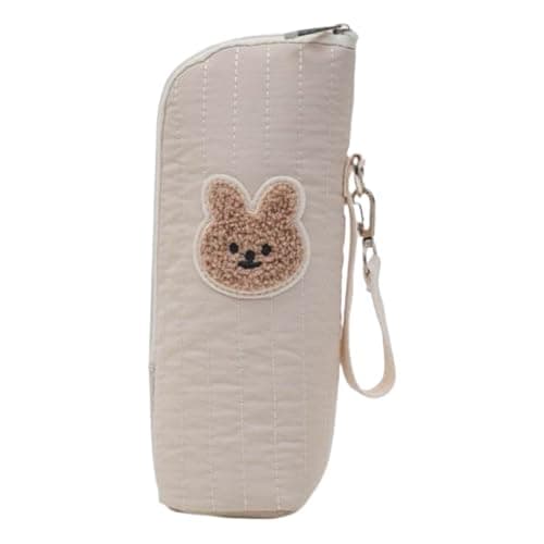 Bottle Carrier Bag with Handle - Portable Insulated Bottle Holder for Breastmilk - Bottle Storage Pocket - for Travel, Holiday, Road Trips, Outings, M, Cream colour, Se référer au descriptif