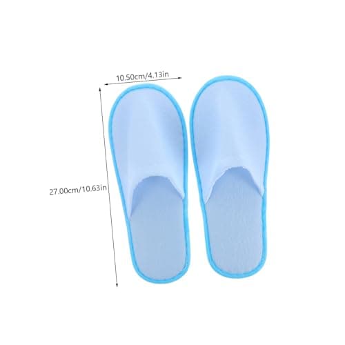 TOPPERFUN Disposable Guest Slippers 10 Pairs Light Blue Brushed Hotel Set — view 3
