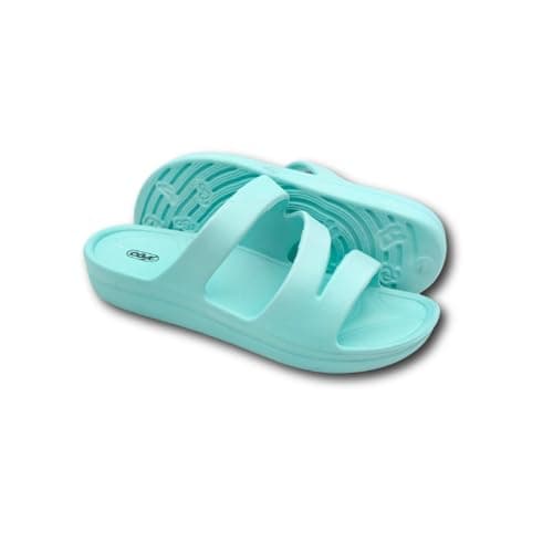 Ritmo Women's Summer EVA Rubber Slides Platform Sandals with Massage Insole for Sea, Swimming Pool, Home Shower, turquoise, 6 UK