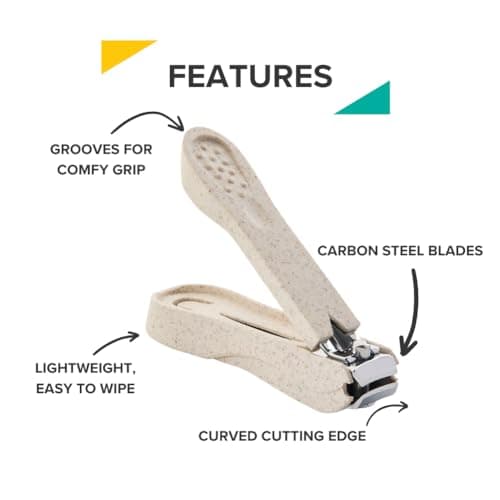 Rui Smiths CarbonConscious Nail Clipper Set of 2 for Manicure and Pedicure Grooming | Large and Small Size Cutters | Made with Wheat Straw Bioplastic — view 3
