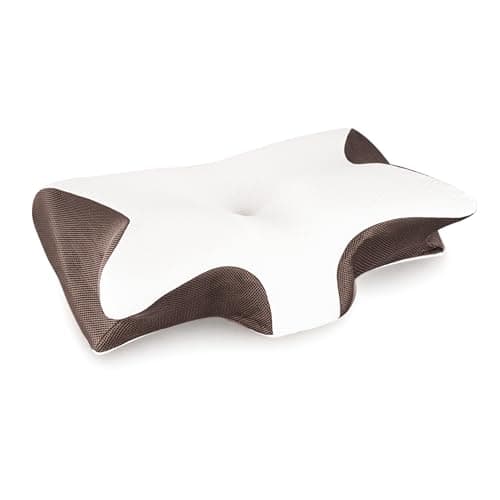 Straame Memory Foam Neck Pillow, Butterfly Shape, 14/9cm Dual Height, White