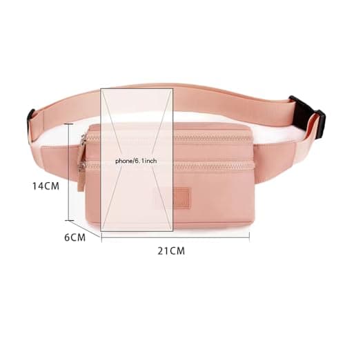 Bumbags Waist Fanny Pack Ladies Fashion Bum Bag with Adjustable Belt for Sport Hiking Girls Women (Pink) — view 5
