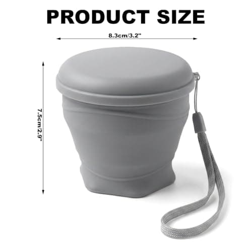 Merzio Collapsible Cup with Lid, 180ml Silicone Foldable Travel Coffee Mug, BPA-Free Portable Reusable Cup for Camping, Hiking, Picnic, Outdoor and Office — view 2