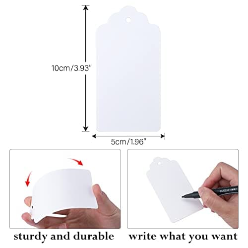 G2PLUS Paper Gift Tags: Large Plain Labels with String, 5x10cm White,100PCS — view 2