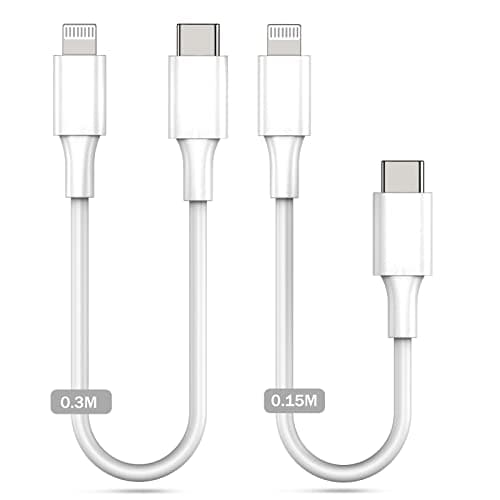 Amoner Short USB C to Lightning Cable 2Pack 30cm+15cm MFi Certified IPhone