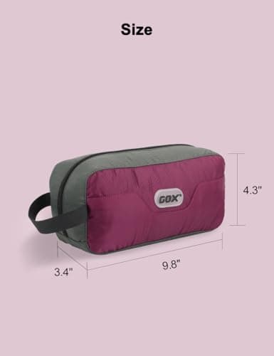 GOX Travel Toiletry Bag,Dopp Kit Case,Ultra-Light Cosmetics Bag Makeup Organizer, Purple, 9.8*4.3*3.3 Inches — view 3