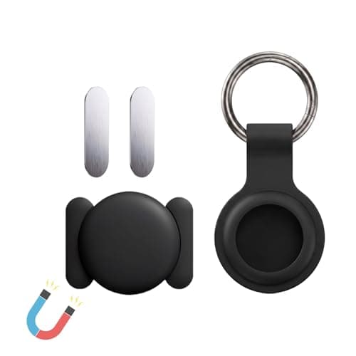 Magnetic Holder Case for Airtag,Silicone Case Keychain Key Ring 2pcs,Strong Magnetic Installation for GPS Tracker Protection Shell Applicable to Cars/Bicycles/Motorcycles/Luggage Boxes/Pets