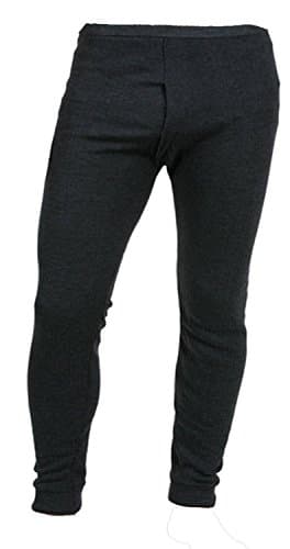 1x Pair of Mens Thermal Long Johns - Brushed Inside for Extra Warmth (Small, Charcoal)