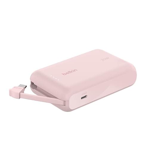Belkin BoostCharge 10000mAh Power Bank with Integrated USB-C Cable - Pink