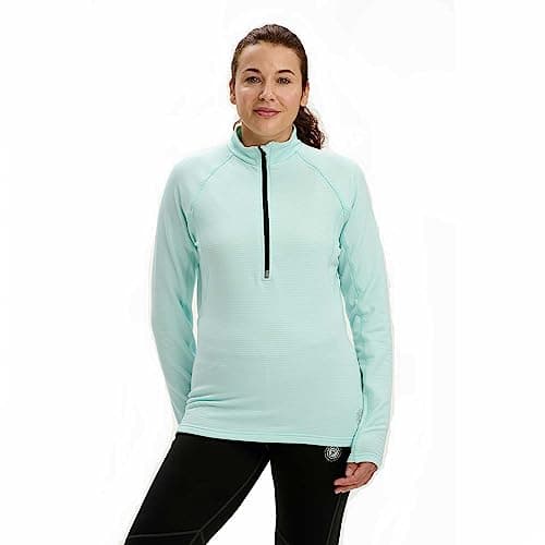 Time To Run Long Sleeve Running Top For Women With Zip Neck - Lightweight Quick Dry Thermal - Ideal For Running/Training/Fitness/Sports 14 Mint