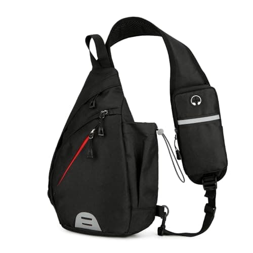 Aucuu Sling Bag Crossbody Backpack, Men's Chest Bag, Sling Backpack, Shoulder Cross Body Bag with Earphone Hole, Hiking Casual Daypack for Women Men Cycling Camping Travel